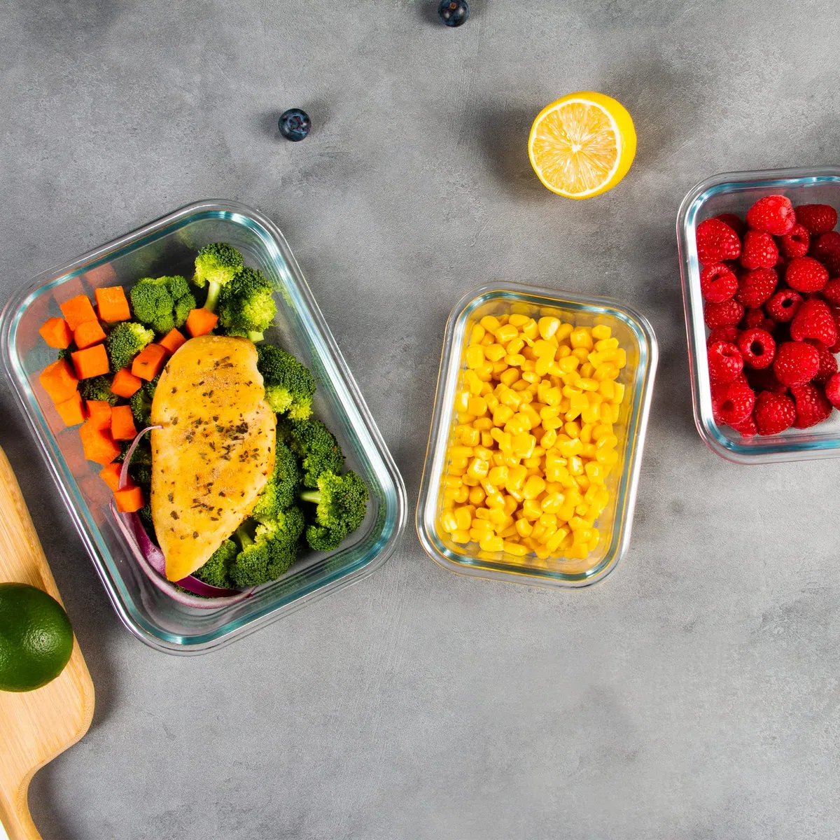 Paquete de 10 recipientes de almacenamiento de alimentos de cristal, herméticos con tapa, recipiente de cristal para el almuerzo, apto para microondas y lavavajillas, color rosa