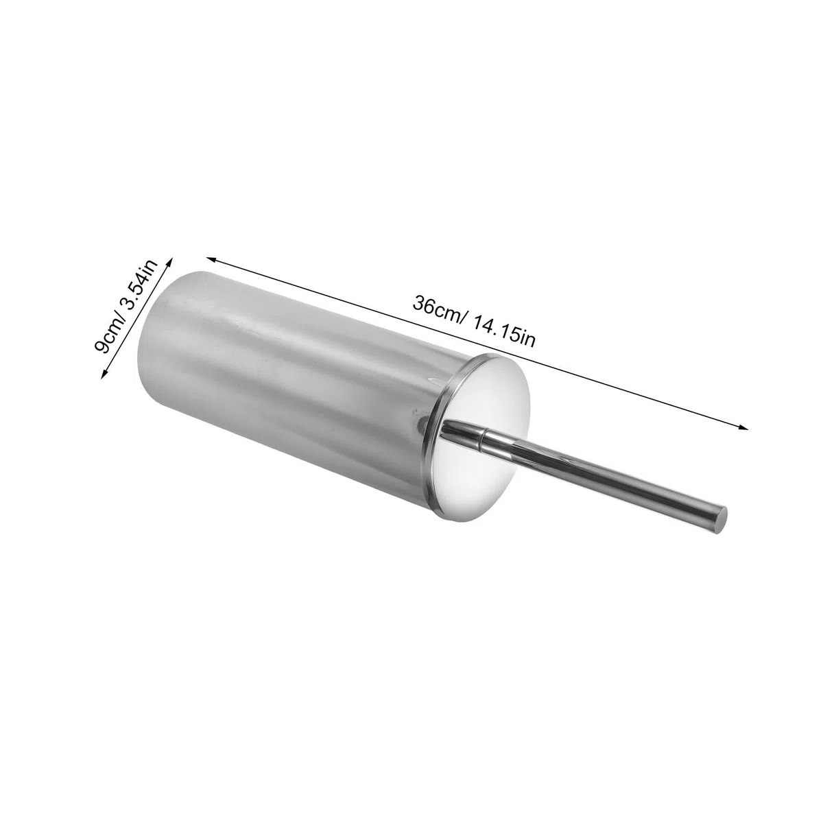 Juego de Cepillos de Baño de Pared Soporte de Acero Inoxidable | Plata, Mango Largo, Kit de Montaje Incluido, Uso en Hogar y Rv, Diseño Compacto