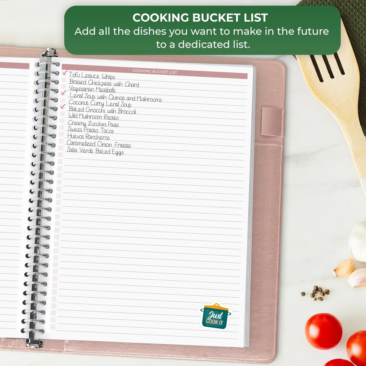 Clever Fox Carpeta de libro de recetas con pestañas, organizador de cuaderno de anillos con páginas en blanco para escribir en tus propias recetas, libro de cocina familiar personalizado, 220 recetas,