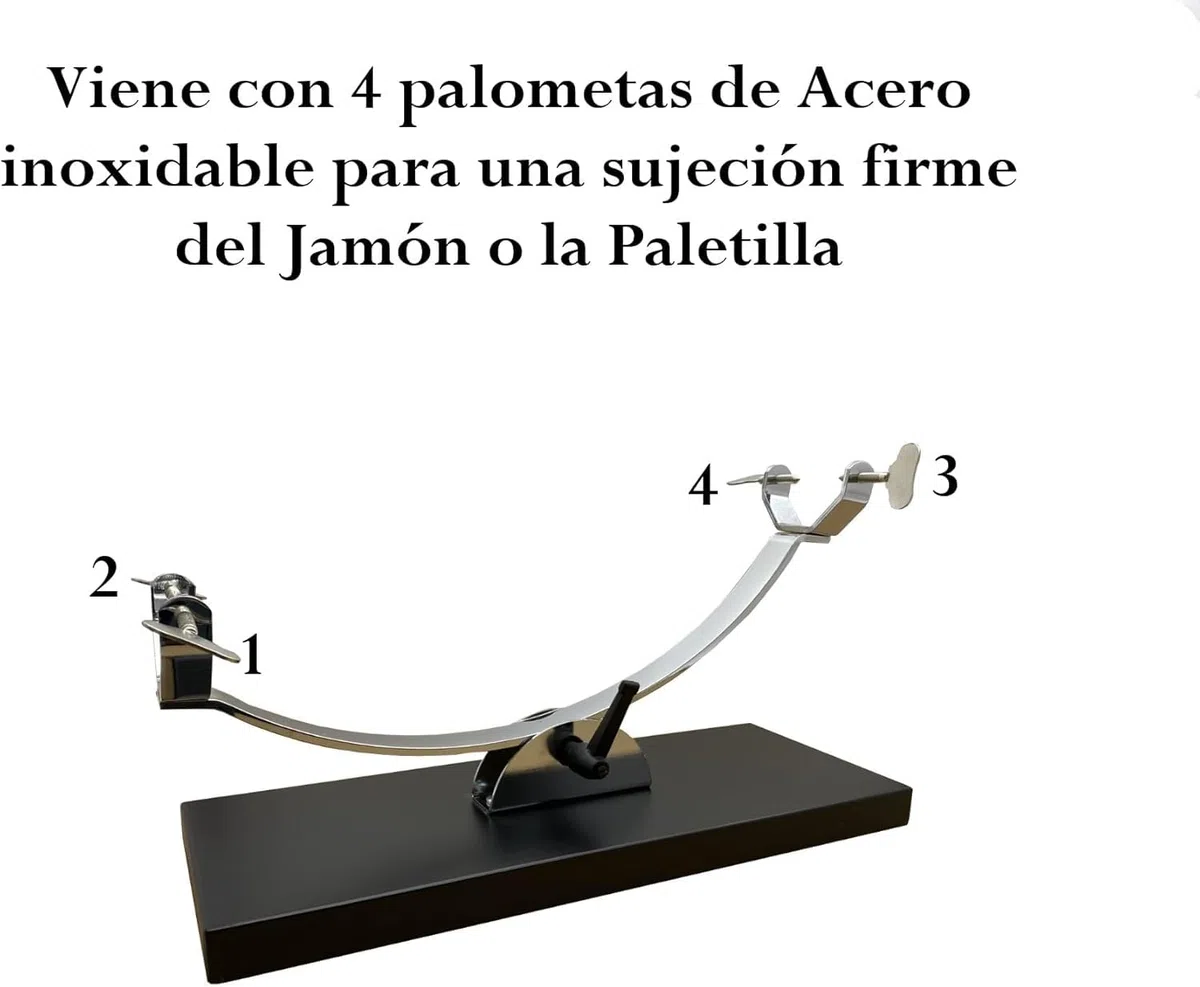 FERRETERIA LEPANTO Jamonero Basculante, Jamonero Serrano, Soporte jamonero basculante, jamonero Profesional mas Set de Corte LepantoHouse (Set Burdeo)
