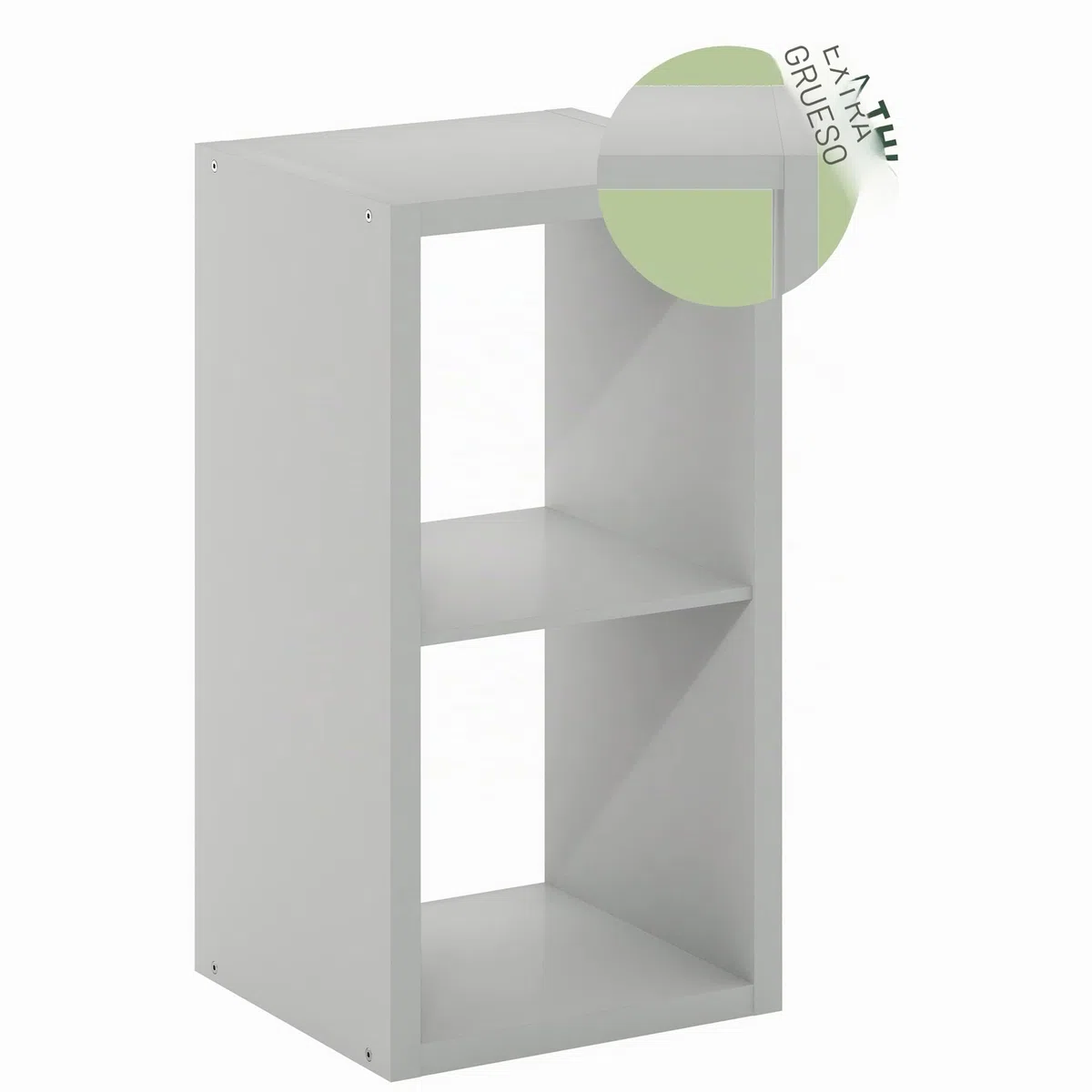 Furinno Cubículo Organizador de Almacenamiento Decorativo con Parte Trasera Abierta, 2 Cubos, Gris Claro