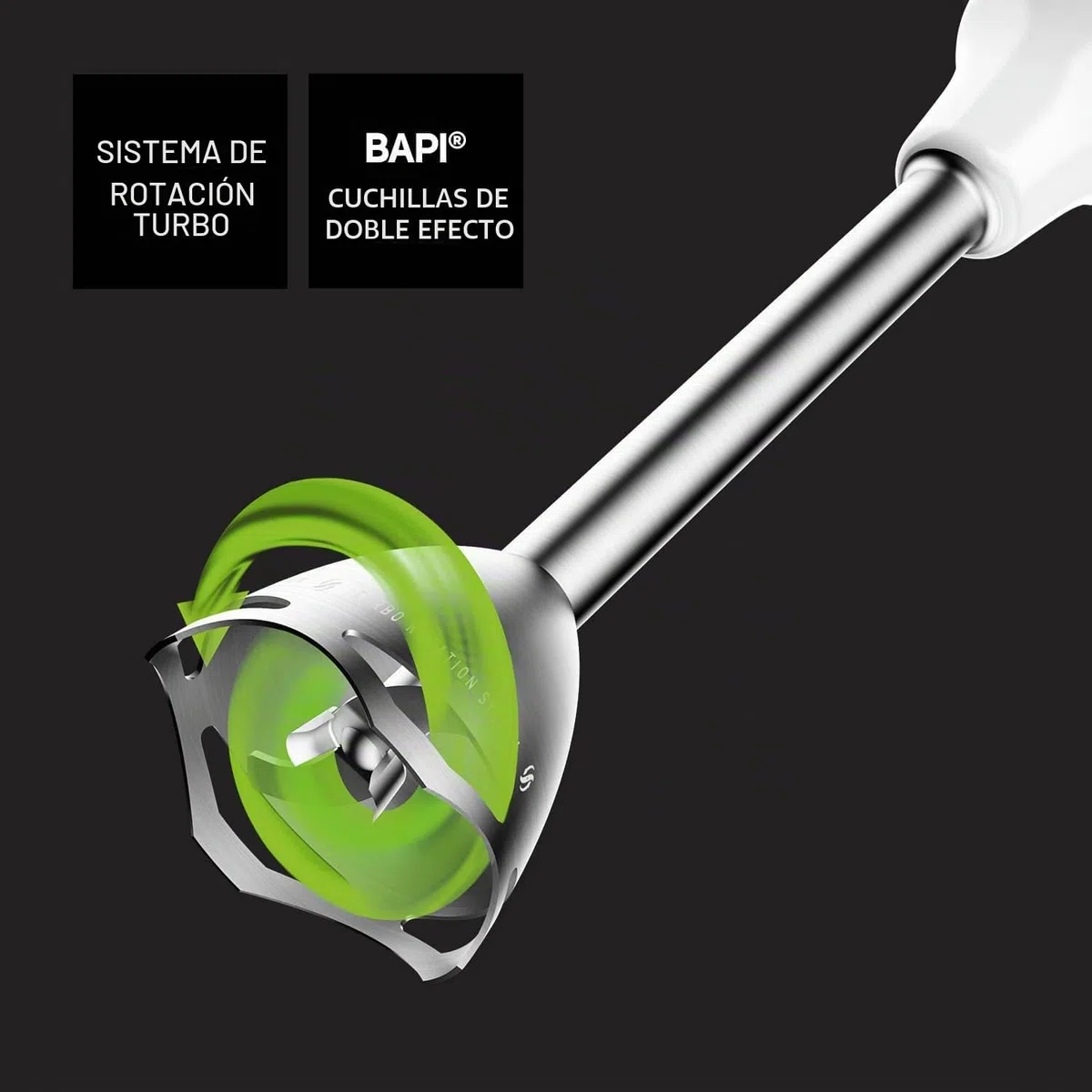 Taurus BAPI 1500 Premium XL Plus – Batidora de Mano sin BPA| Varilla Extralarga| 20 Velocidades + Turbo| 1500W| Cuchillas Acero INOX 4 filos| Incluye Set Completo de Accesorios apto para Lavavajillas