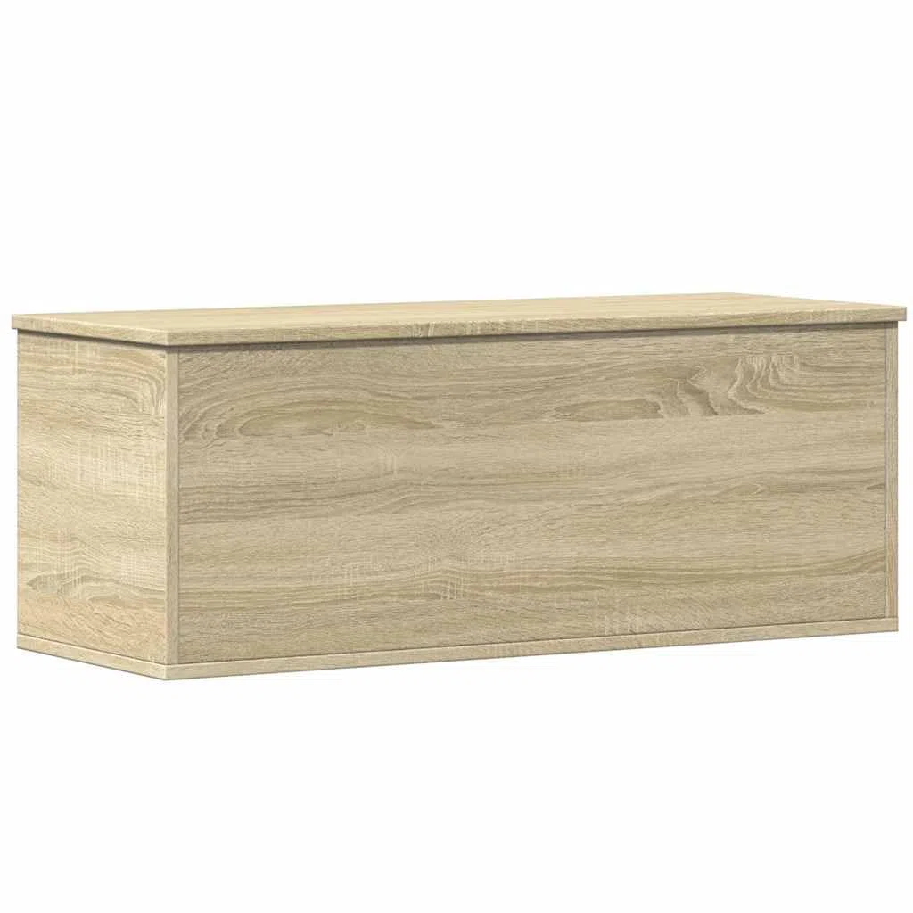 vidaXL Caja de almacenaje Madera ingeniería Roble Sonoma 90x35x35 cm, Caja de Mantas, Cofre de Almacenamiento, baúl de Juguetes, Caja de Juguetes