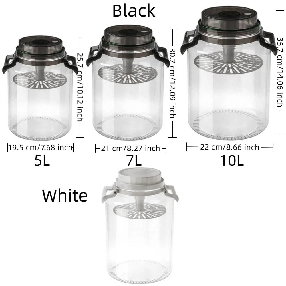Tarros con asa | Tarro de fermentación para chucrut y verduras, recipiente de almacenamiento hermético para conservar la fermentación (14 x 8.66 pulgadas -B)