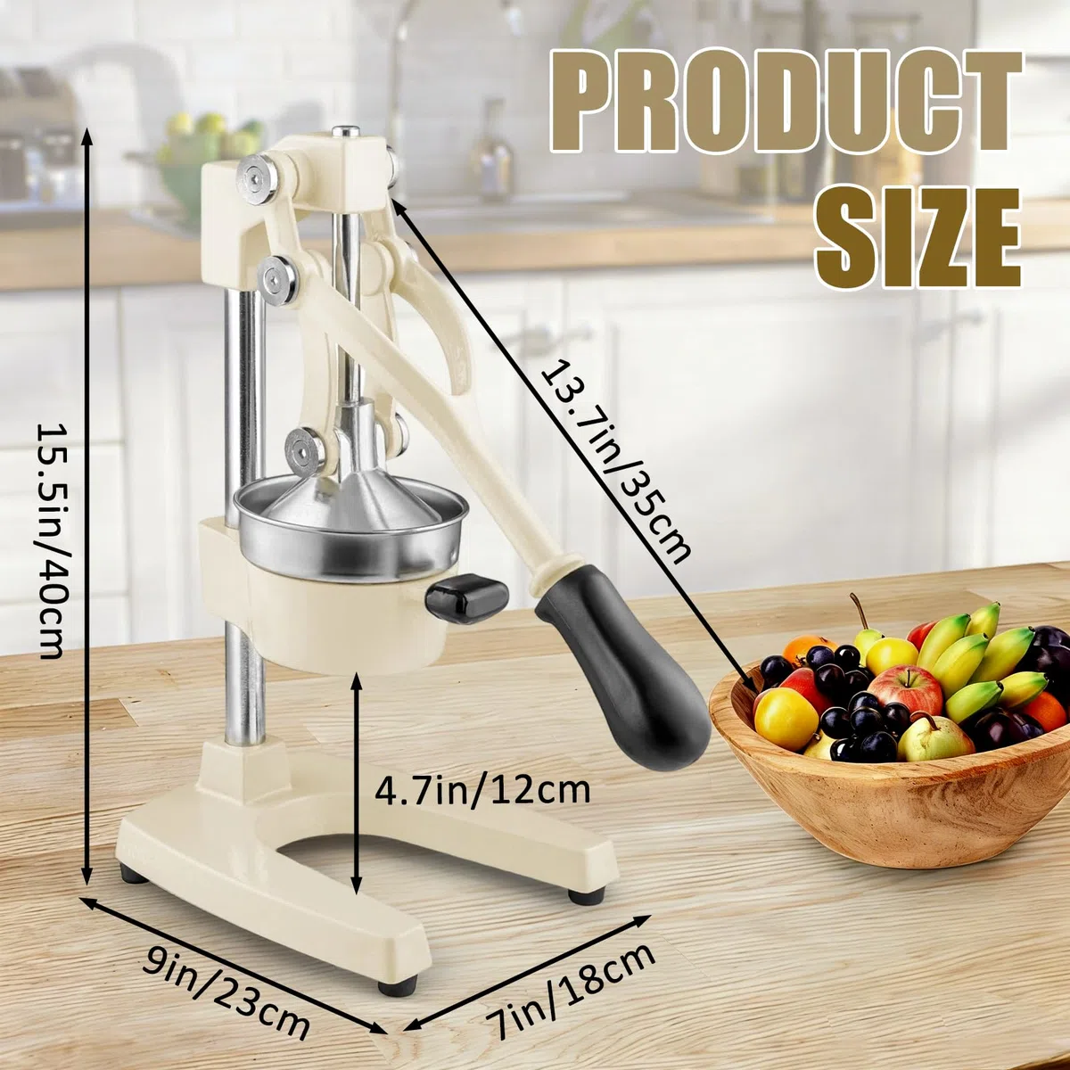 Kitchen - Exprimidor de jugo de naranja de hierro fundido, fácil de limpiar, exprimidor de cítricos profesional, exprimidor de limón de acero inoxidable duradero, prensa manual resistente de cítricos