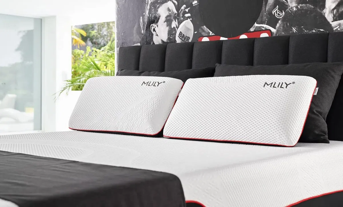 MAXCOLCHON Almohada Viscoelástica Mlily Fresh-Gel con Tejido Exterior Ice-Feel y Soporte de Cuello Ergonómico para Dormir sin Calor De 70x35cm. Incluye Funda con Cremallera