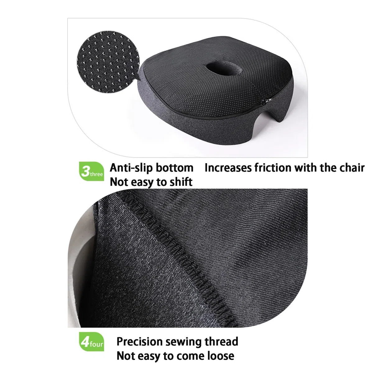 Cojin Coxis Cojin Silla Oficina Cojin Antiescaras, Cojin Silla Usado para Facilidad Presión para Cadera,Cojín de Asiento Ergonómico para Silla de Oficina Asiento de Coche