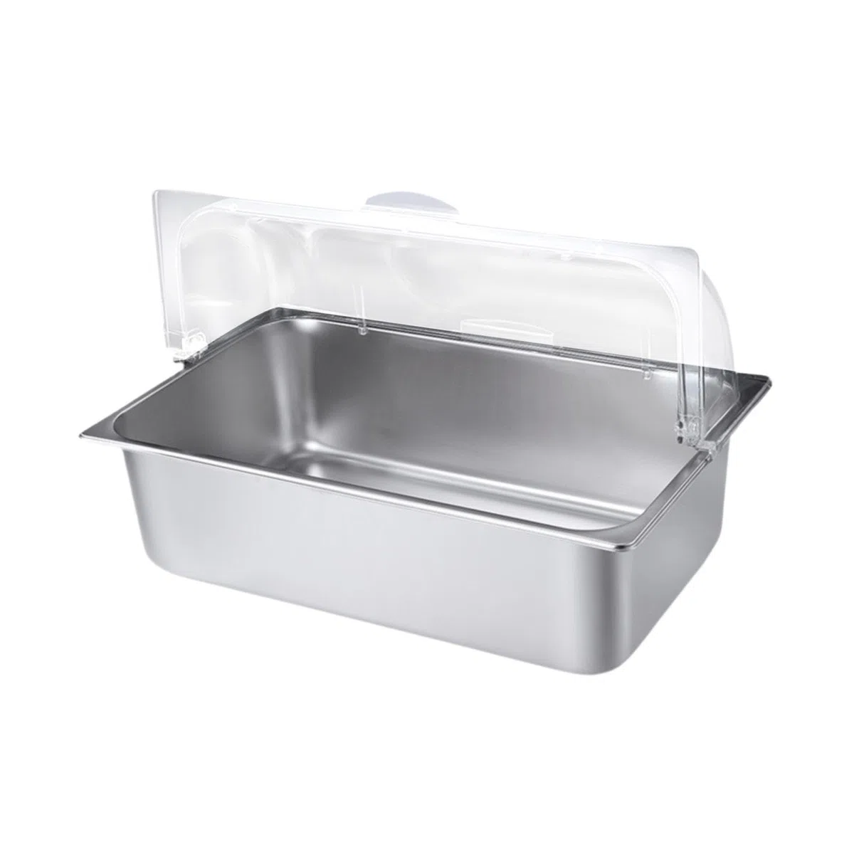 Chafing Dish Buffet Acero Inoxidable Bandeja Servidor Calentador Contenedor con Tapa Abatible Transparente Y 2 Acumuladores de Hielo Apto para Bufé Ba, 20.5 litros