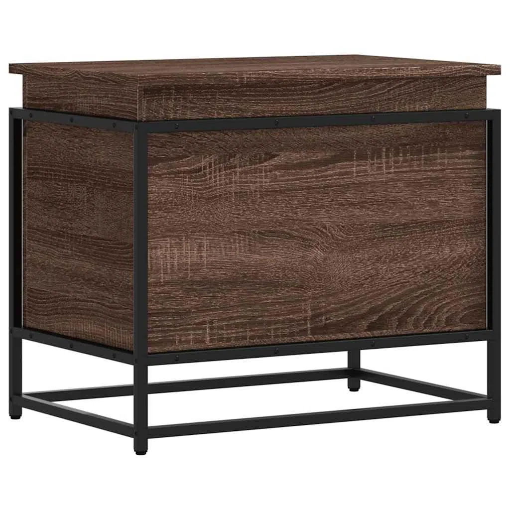 vidaXL Caja de almacenaje con Tapa Madera marrón Roble 60x40x51,5 cm, Caja de Mantas, baúl de almacenaje, Caja de almacenaje de Juguetes