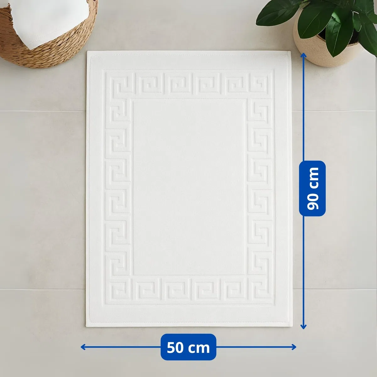 DECASATEXTIL Pack 12 Toallas Lavabo Blancas - 50x90cm - 500 gsm 100% Algodón Premium - Toallas Baño - Toallas Manos - Calidad Hotel