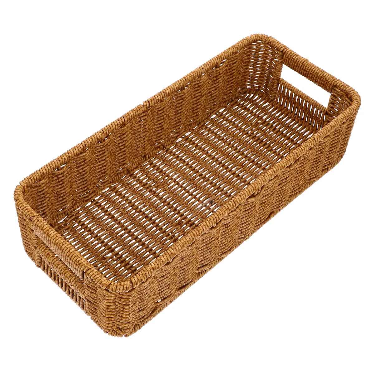 3piezas Cesta De Almacenamiento De Imitación De Ratán para Utensilios De Cocina Organizador Decorativo De Mesa para Cubiertos Cesta Multifuncional para Cocina y Comedor