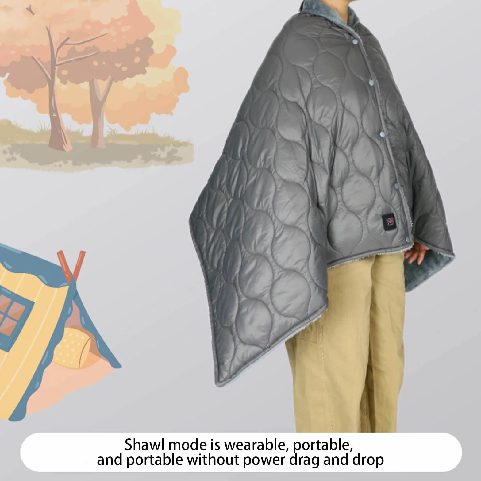 Manta térmica impermeable para mochileros con 3 enfoques de temperatura, plan denso de seguridad, 160 x 70 cm, almohadilla térmica eléctrica transportable para exteriores