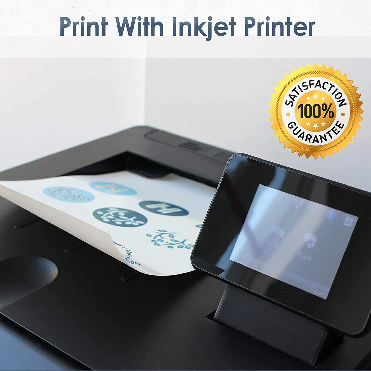 Hayes Paper, paquete de papel adhesivo para inyección de tinta transparente y blanco, 40 hojas de calcomanías de tobogán acuático imprimibles de tamaño A4
