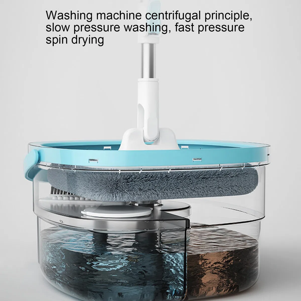 Juego De Cubo Y Fregona Utensilios De Limpieza del Hogar para Suelos | Fregona y Cubo con Lavado Sin Manos Para Dormitorio, Comedor, Cocina, Baño, Estudio Y Para Suelos De Madera Dura