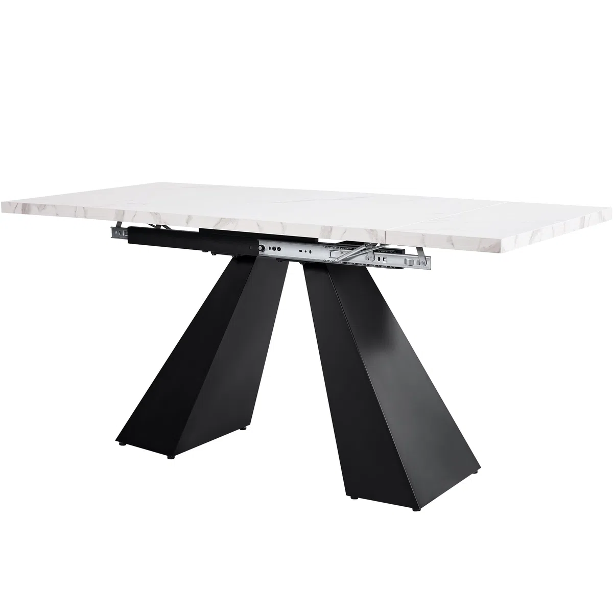 Mesa de comedor telescópica (99-159 x 74 cm), mesa de comedor extensible, ahorra espacio, amplia superficie de trabajo, diseño flexible, para oficina en casa y salón (blanco)