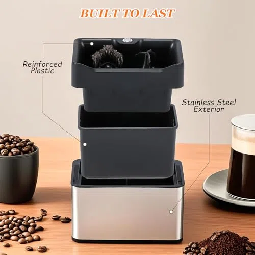 Caja de Golpe Automática para Espresso, Limpiador Eficiente de Portafiltros, Herramienta para Eliminar Residuos de Café, para Bares de Café Domésticos y Comerciales