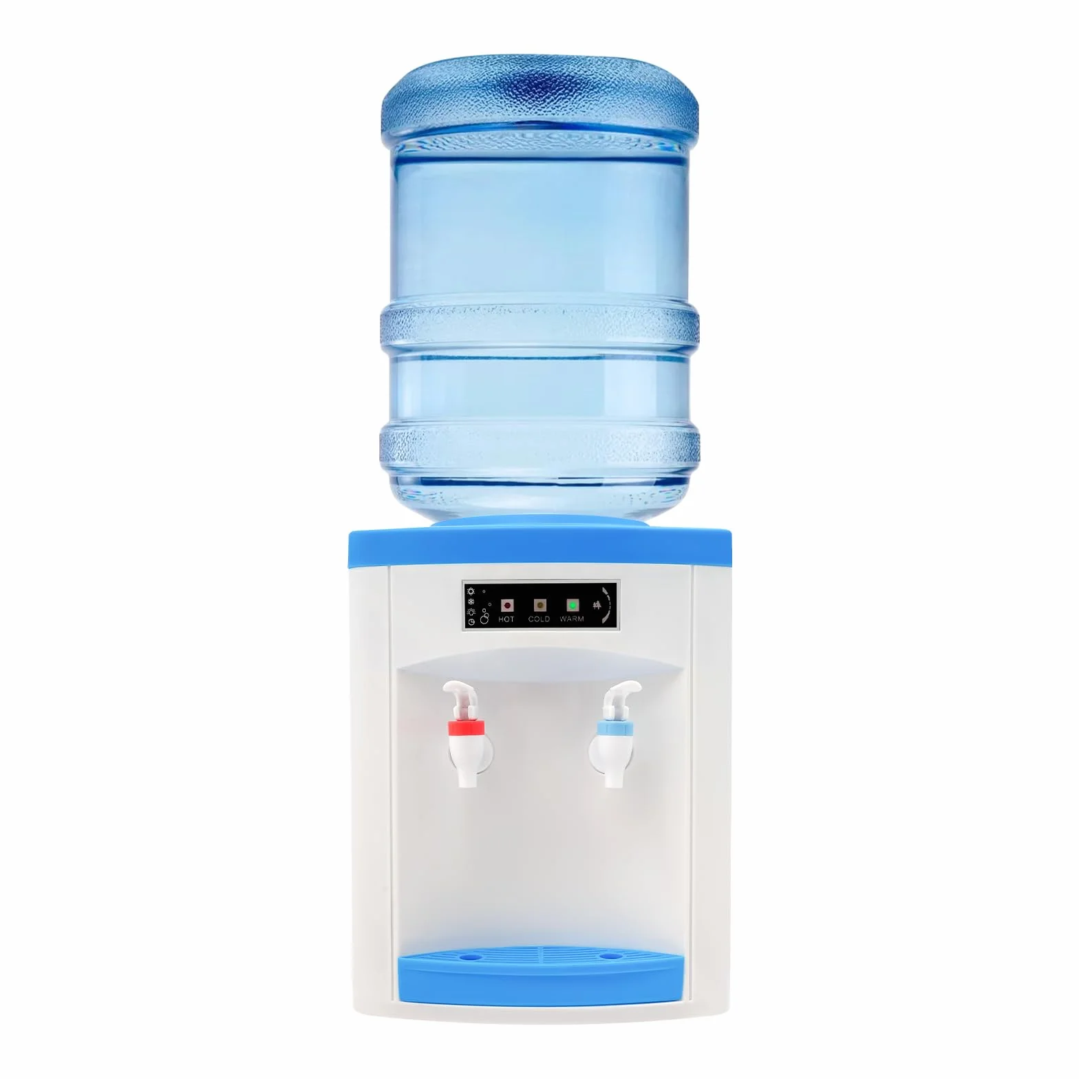 Dispensador de Agua Fria, 550W Dispensador de Agua, 25,5x23,5x33cm Water Dispenser de Sobremesa, Grifo de Presión y Luces Indicadoras, para Botellas 4.5-18.9L, Para Oficina, Cocina o Dormitorio