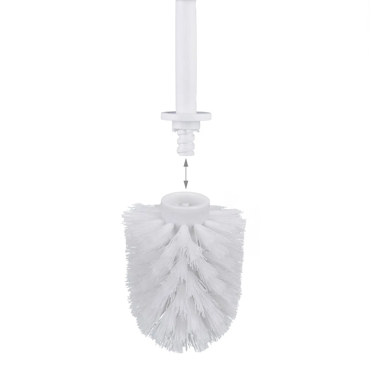 Juego 20 Cepillos de Recambio Escobilla de Baño, Plastico, Rosca de 9,5 mm y Diámetro de 8 cm, Blanco