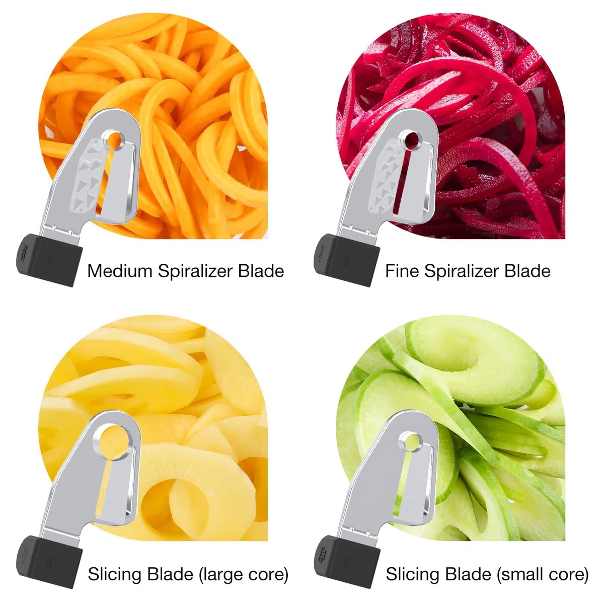 Accesorio en espiral compatible con batidora de pie KitchenAid, viene con pelar, núcleo y rebanada, no accesorio en espiral de la marca KitchenAid (5 cuchillas)