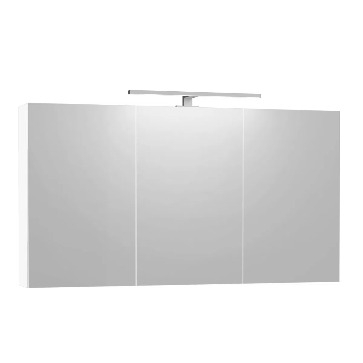 Baikal Mueble Camerino con Espejo, Armario Auxiliar de Baño Multiusos, Opción con o sin Luz LED. Mueble de Pared de fácil colocación. Armario MONTADO. Acabado Blanco. Camerino LED 120 cm