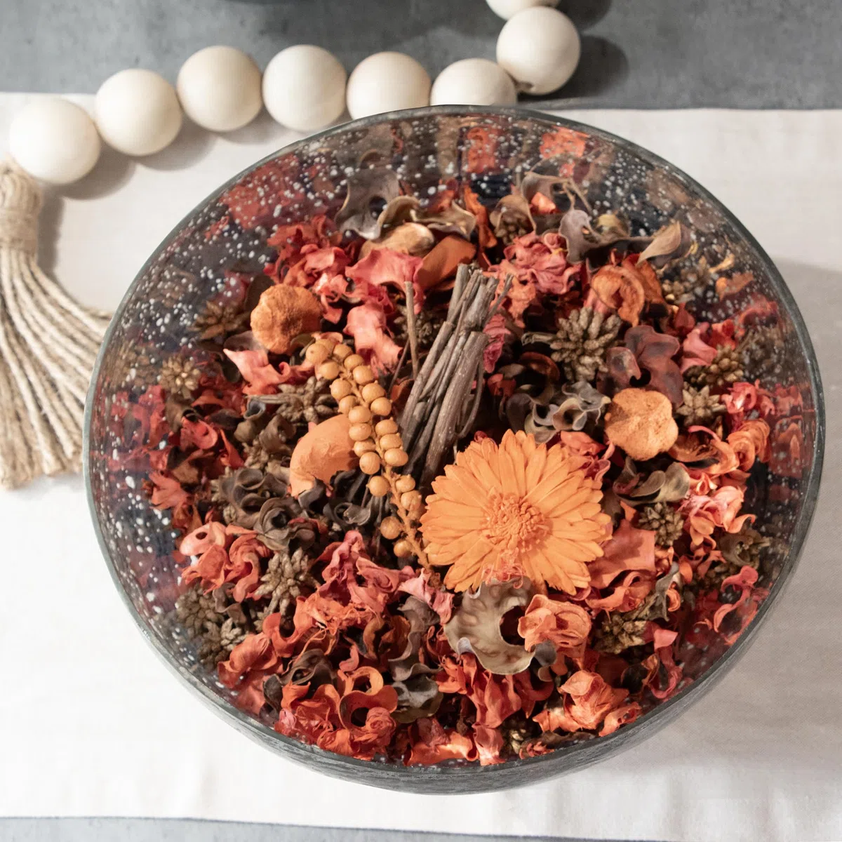 Bolsa de popurrí con Fragancia para decoración del hogar | Decoración de jarrón y Cuenco de pétalos Florales (Naranja)