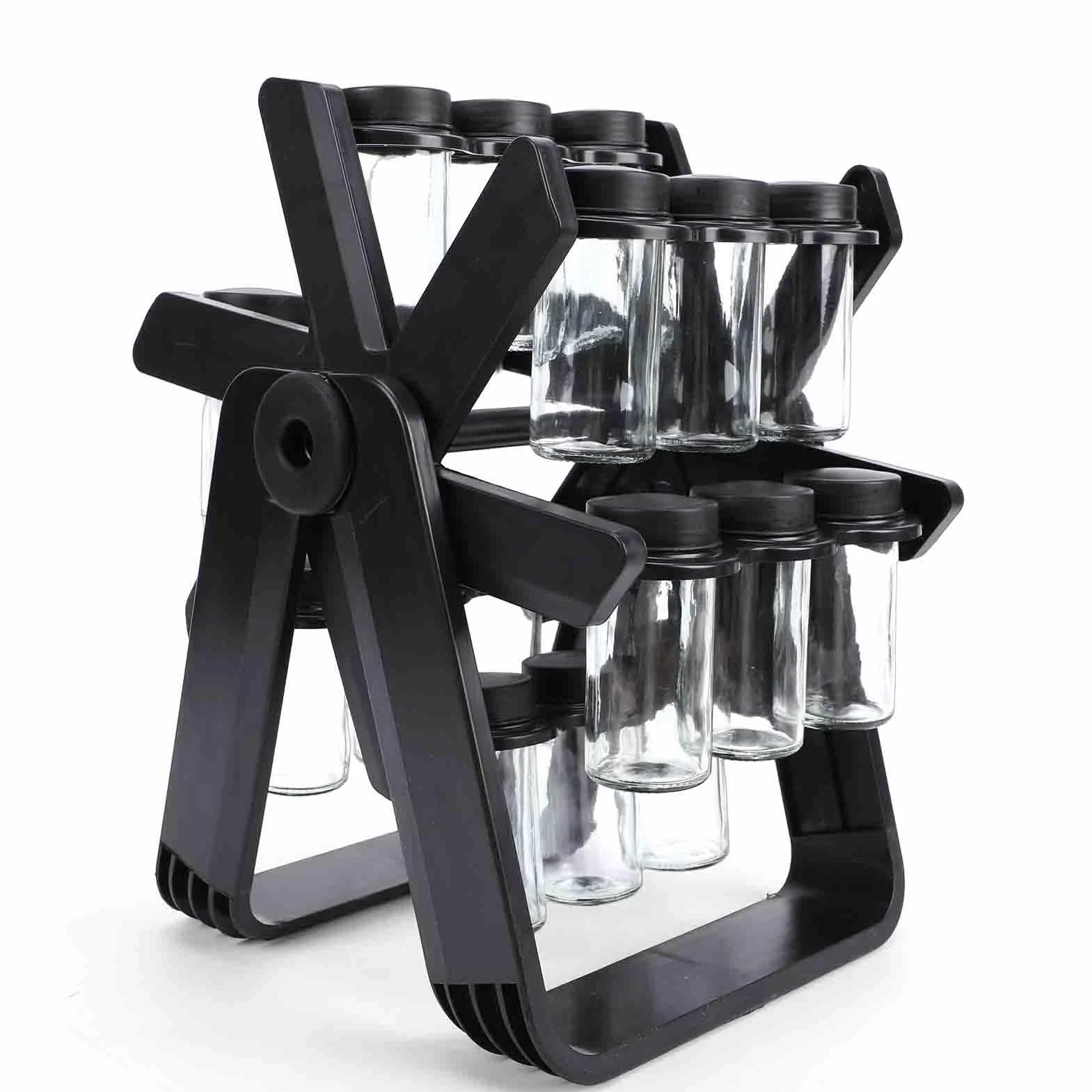 Especiero Giratorio de 360° con Tarros Etiquetados Organización Eficiente de la Cocina para Entusiastas la Cocina Moderno Soporte para Especias Encimera
