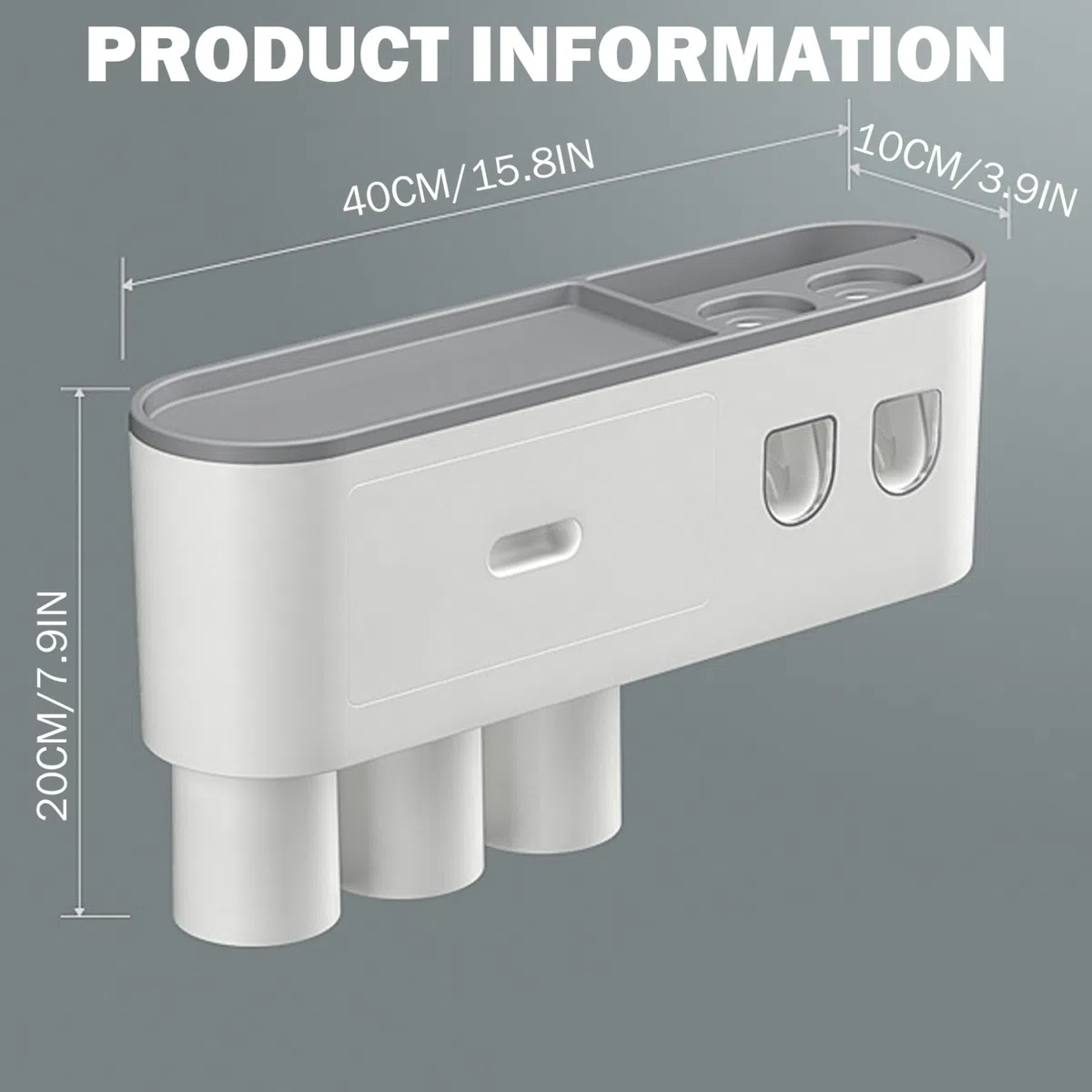Soporte de Pared for cepillos de Dientes con dispensador automático de Pasta de Dientes, for organización del baño,