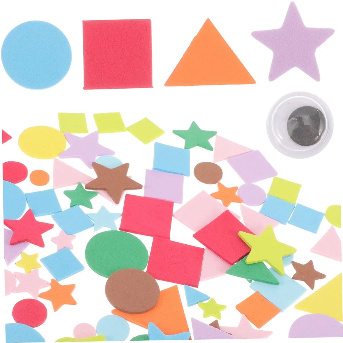 SHINEOFI 4juegos Pegatinas Geométricas Autoadhesivas Para Niño Niña De Espuma Colorida Para Manualidades y Decoración Infantil Para Scrapbooking y Proyectos Creativos Casa o Jardín De