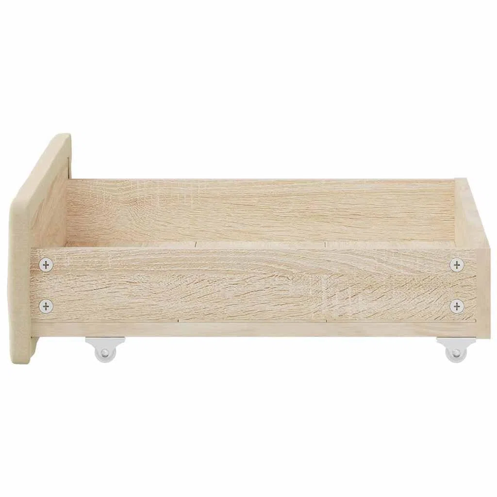 Genérico Cajones de Cama 2 uds Madera de ingeniería y Tela Color Crema,Camas y accesorios-833914