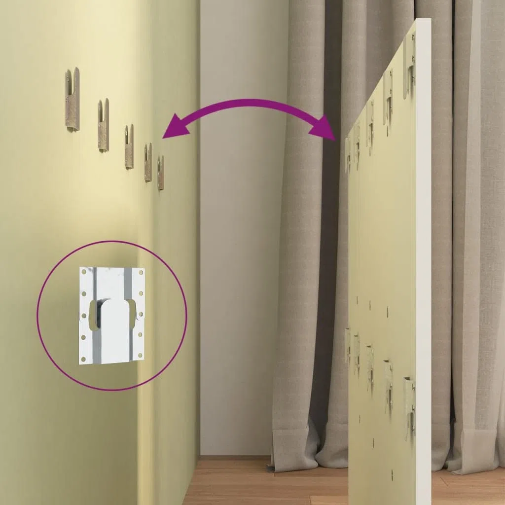 vidaXL Cabecero de Cama Cabezal Dormitorio Estructura Habitación Mobiliario Muebles Decoración Adorno con Mesitas Madera Contrachapada Blanco