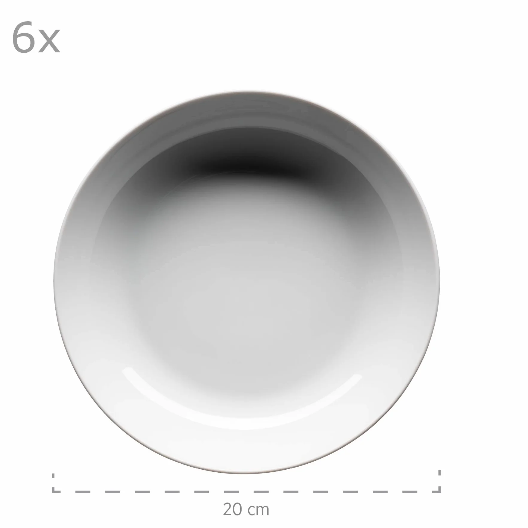 Domestic 920498 Barca - Vajilla de Porcelana (6 Platos Llanos y 6 Platos hondos), Color Blanco