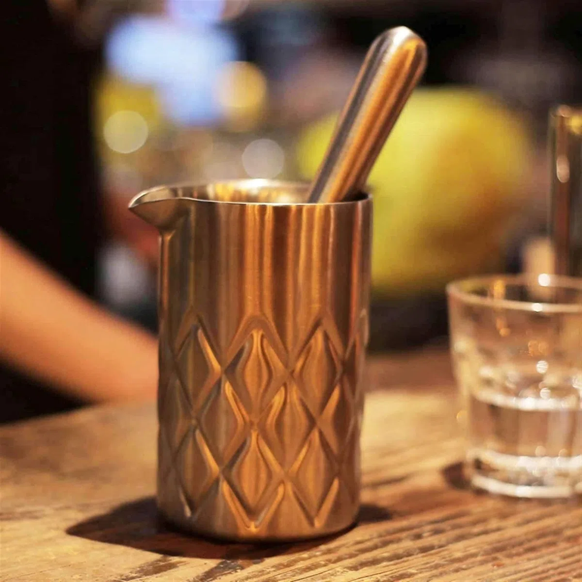 Juego de Coctelera Cocktail Shaker Set Bartender Mojito Kit-Barra de Acero Inoxidable Herramientas con Mezcla de Vidrio, Jigger, Bar Cuchara, Muddler, Coctelera de cóctel Agitador de Cócteles