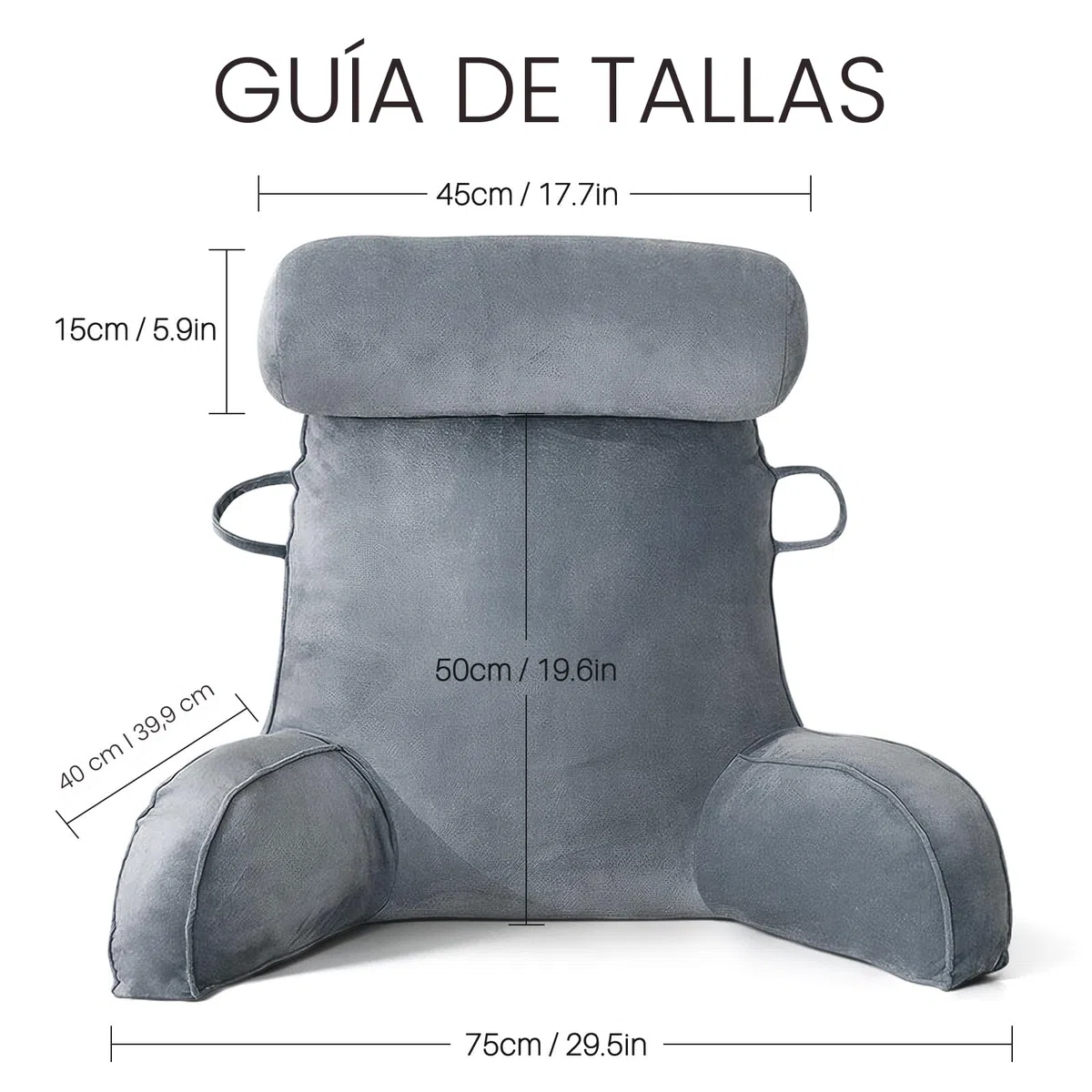 MINGPINHUIUS Cojín de lectura XL para cama y sofá con cojín cervical extraíble, cojín de espalda ideal para adultos con espuma viscoelástica para leer cómodamente, trabajar, jugar, ver la televisión