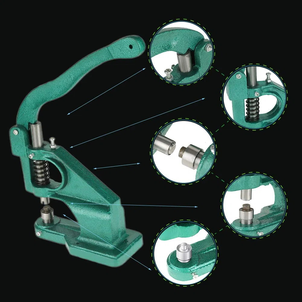 Práctico alicates para Ojales, máquina con 3 moldes, Prensa con 1500 boquillas de 6 mm, 10 mm y 12 mm