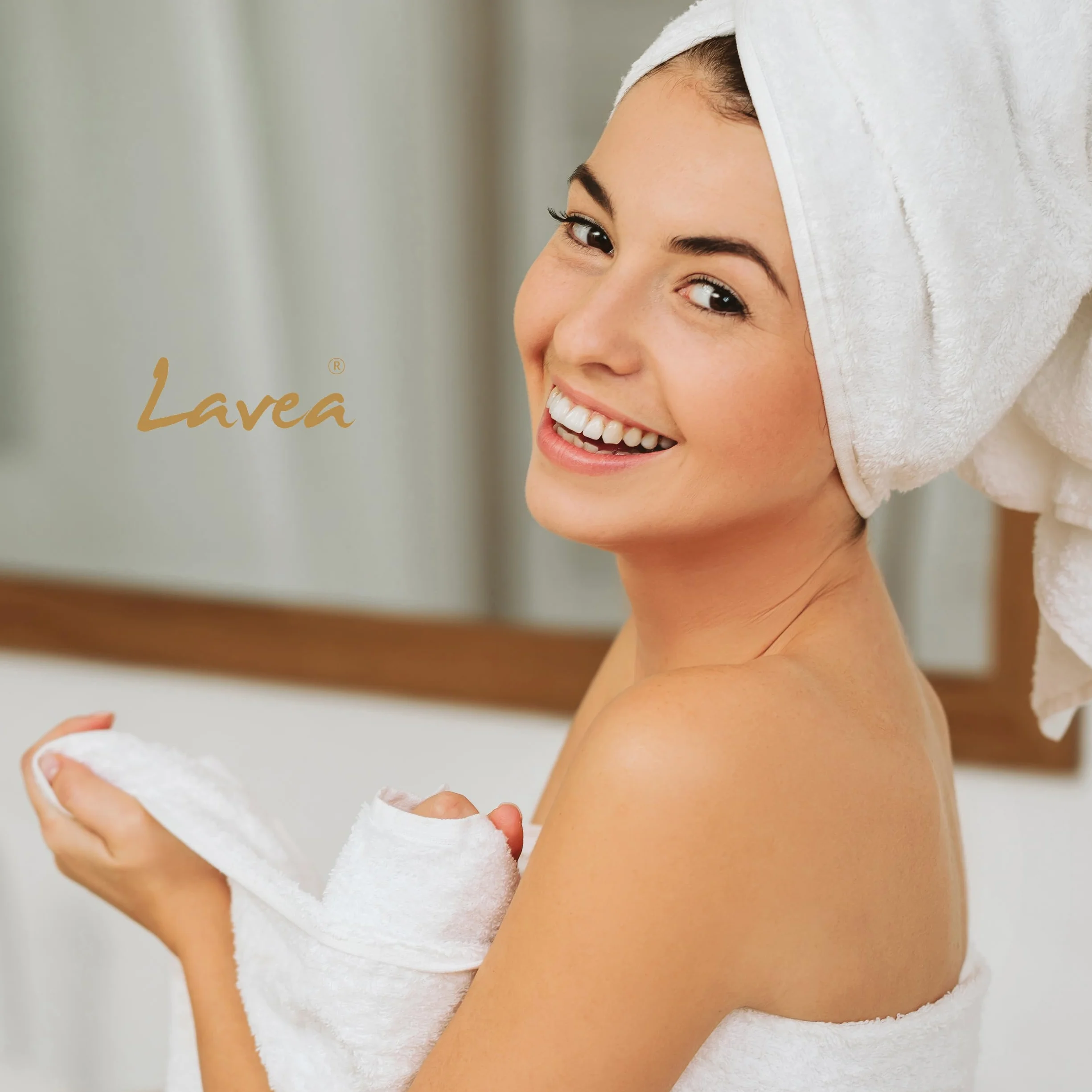 Lavea® Juego de 4 Toallas de Baño 70x140 cm en Rizo 100% Algodón – Suaves y Absorbentes – Toallas de Baño Grandes y Toallas de Ducha Ideales para Casa, Hotel y SPA – Negro