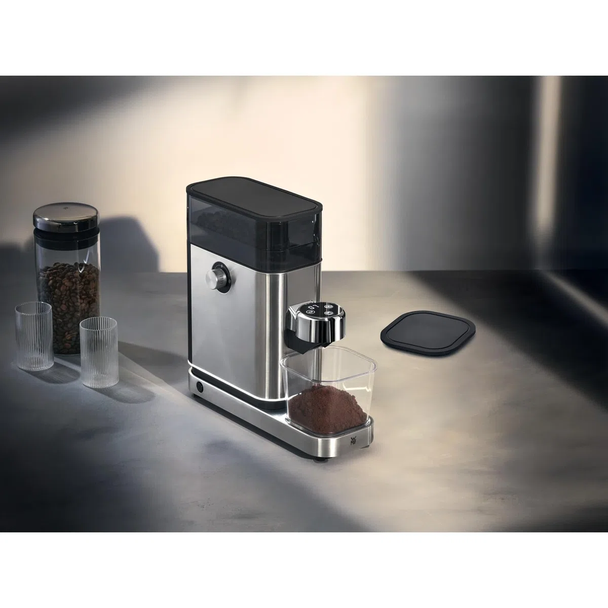 WMF Lumero Molinillo de Café Eléctrico para Espresso, Muelas Cónicas de Acero Inoxidable, 40 Niveles de Molienda, Capacidad 150 g, Coffee Grinder