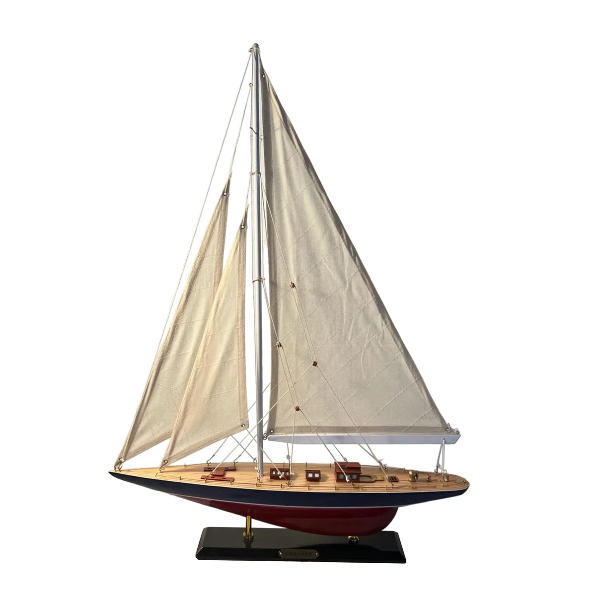 Thorness Modelo detallado de madera de 50 cm de largo Endeavour J Class Yacht,Yate de carreras de la Copa América,Adorno náutico,Modelo de velero,Modelo de velero Endeavour,Kit de modelo de barco