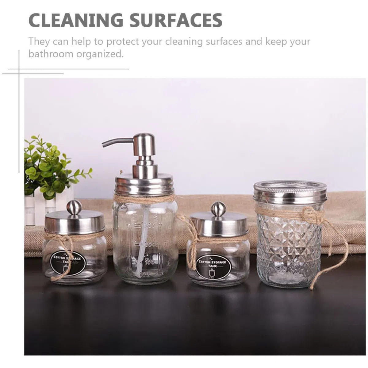 POPETPOP Set de Accesorios de Baño Soporte para Cepillo de Dientes y Botella de Loción de Vidrio Plata para Hotel y Hogar