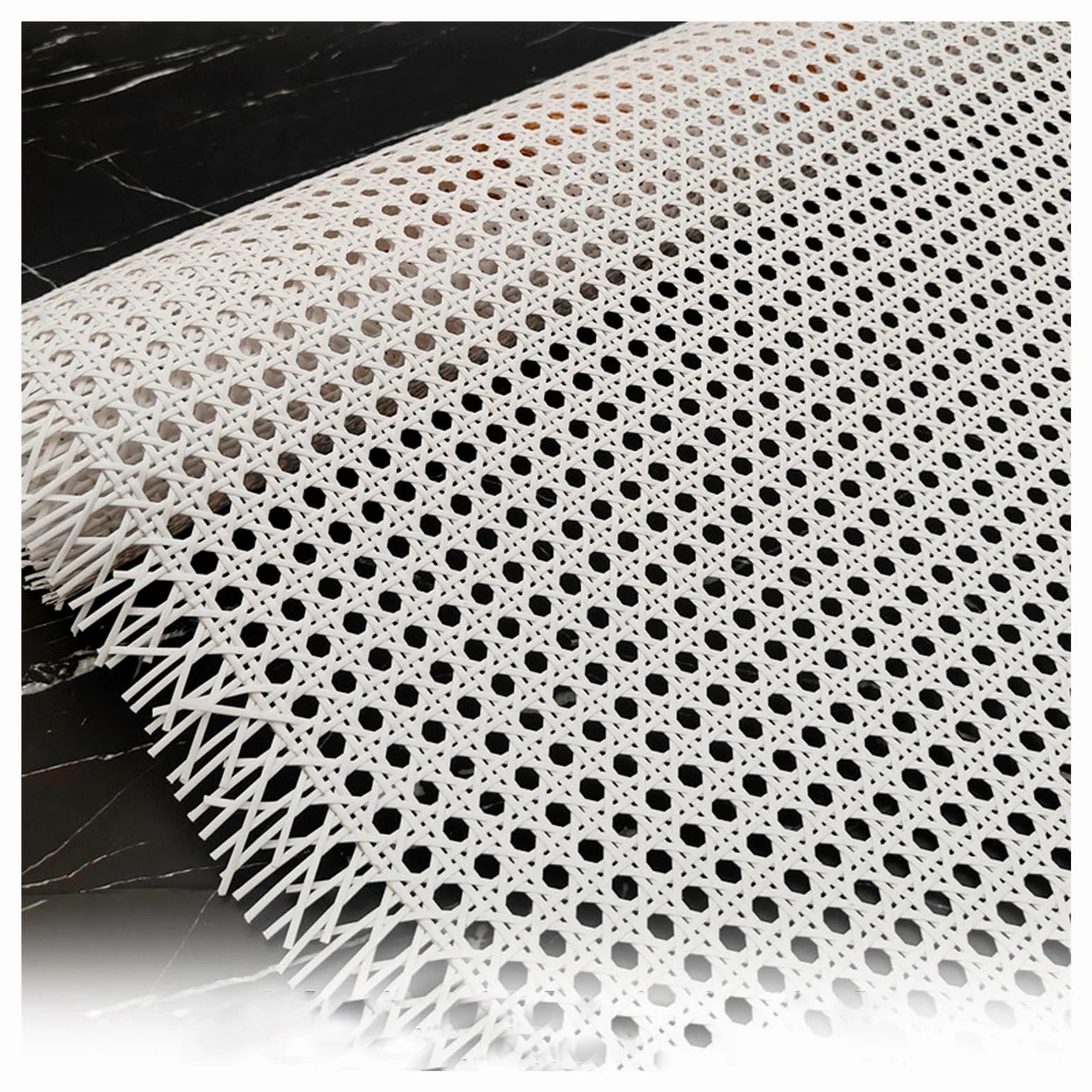 Blanco Correas de Caña Ratán Rollo PE,Rejilla de Mimbre Plástico Trenza Vienesa,Hoja de Tela de Bastón por Metros,Tejido de Caña para Silla Gabinete Decoración del Hogar(60cmx2.5m)