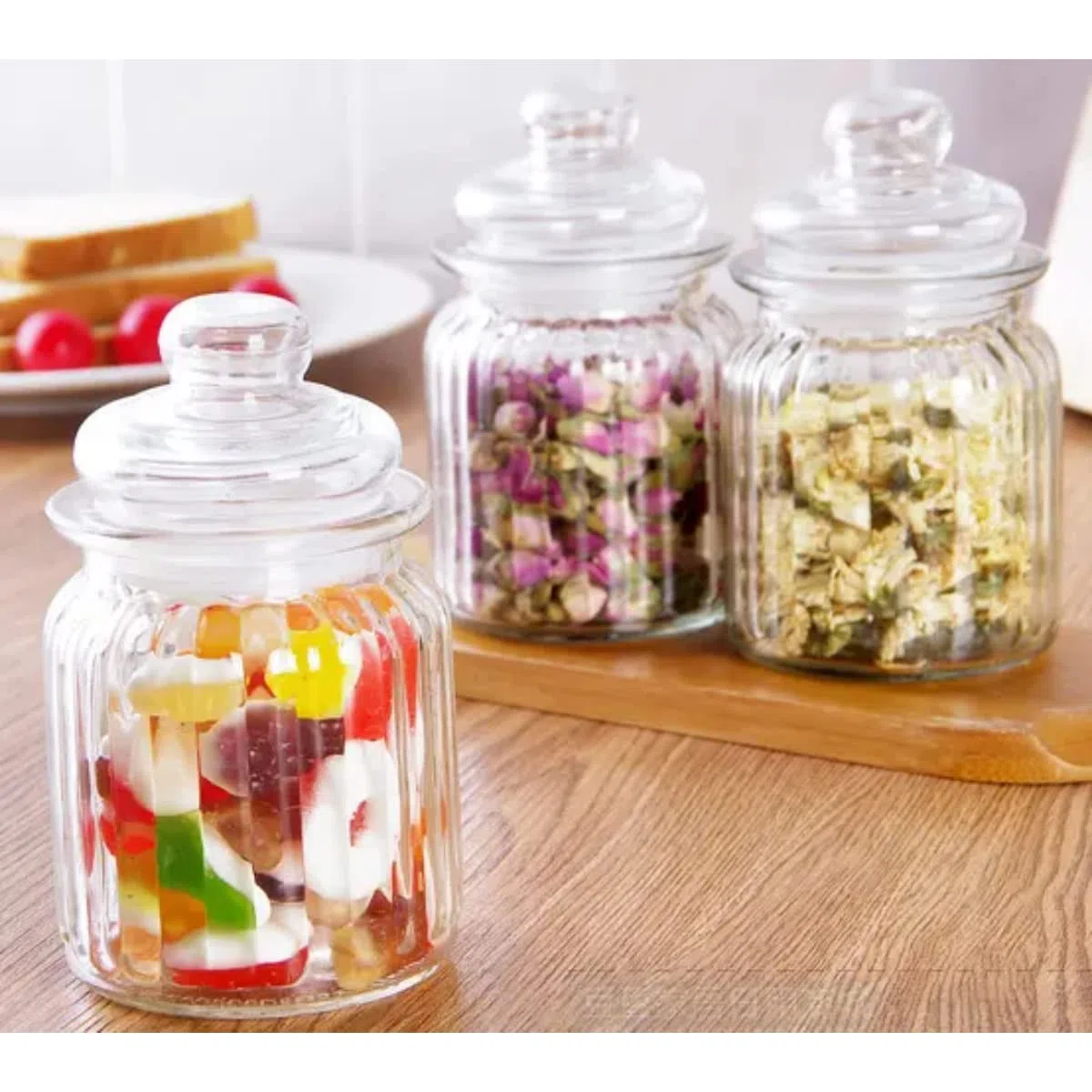MUAC Tarro de vidrio con tapa para cocina, tarros pequeños para almacenamiento de cocina, tarro de vidrio, recipientes de almacenamiento de alimentos para almacenar especias, mermelada, miel, Aachar,
