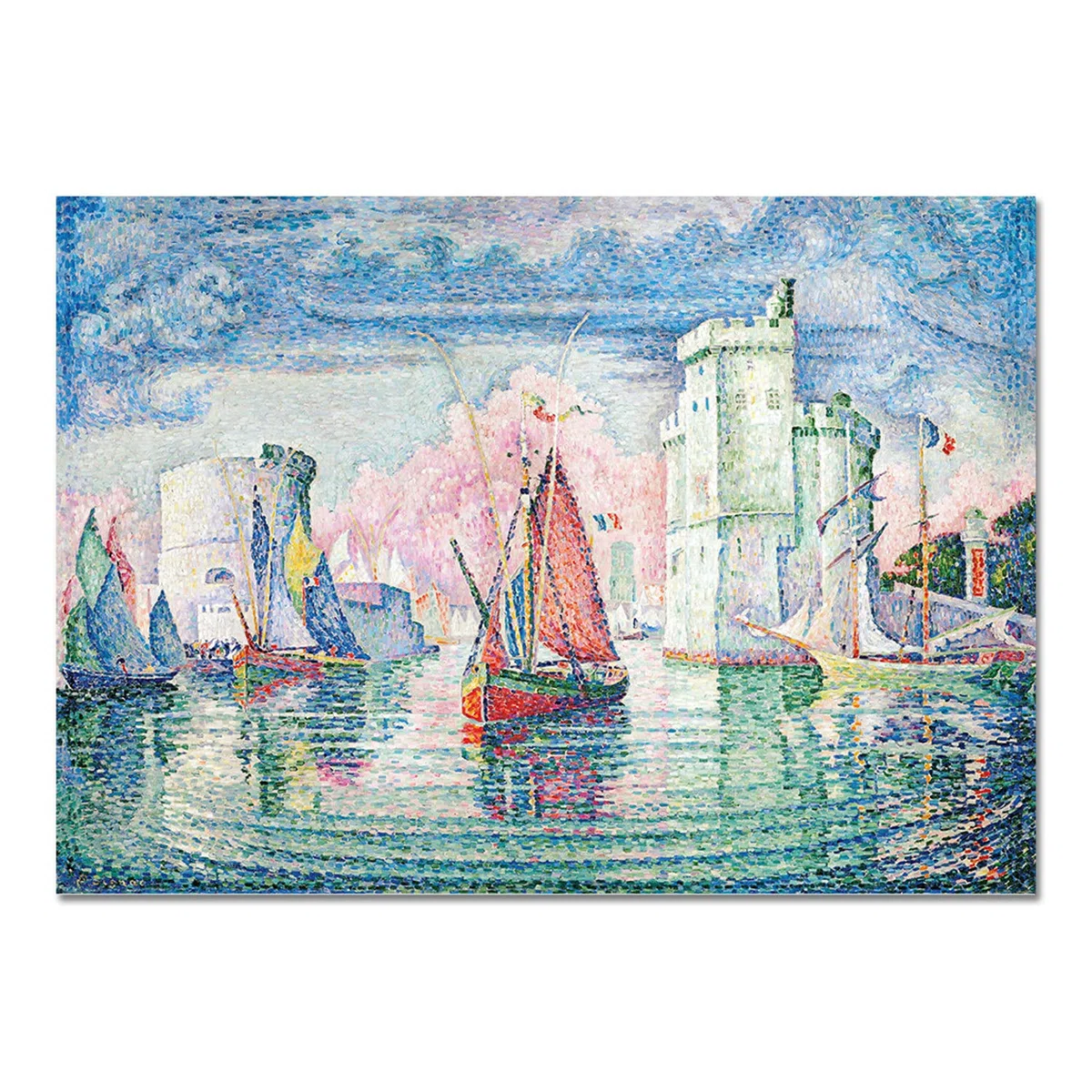 Giallobus - Pinturas - Paul Signac - Entrada del Puerto de La Rochelle - Vidrio acrílico plexi - 100x70 - Listo para Colgar - Cuadros Modernos para el hogar