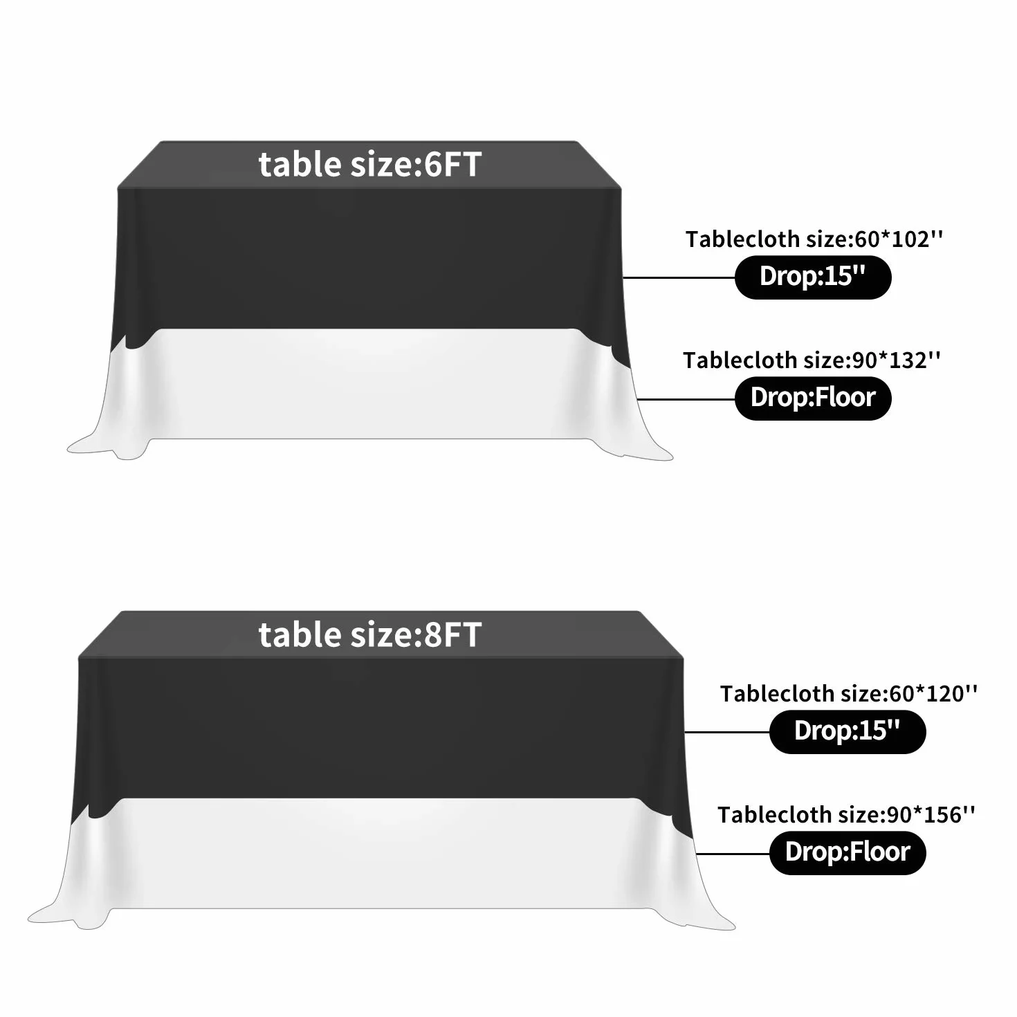 Fokitut Paquete de 2 manteles rectangulares impermeables, 90 x 156 pulgadas, resistentes a las manchas y a las arrugas, mantel de tela para cocina, comedor, boda, fiesta, cena de vacaciones, color