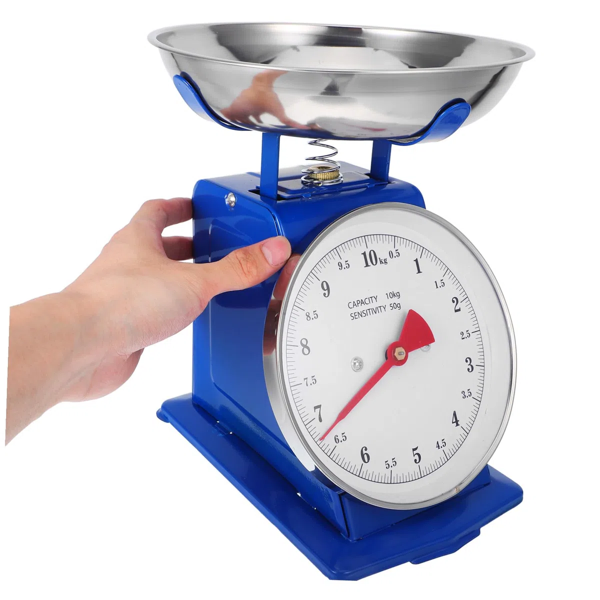 Báscula de Cocina Mecánica Vintage y Dial Grande Fácil de Leer con Capacidad de 10kg, Plato Desmontable para Preparación de Comidas
