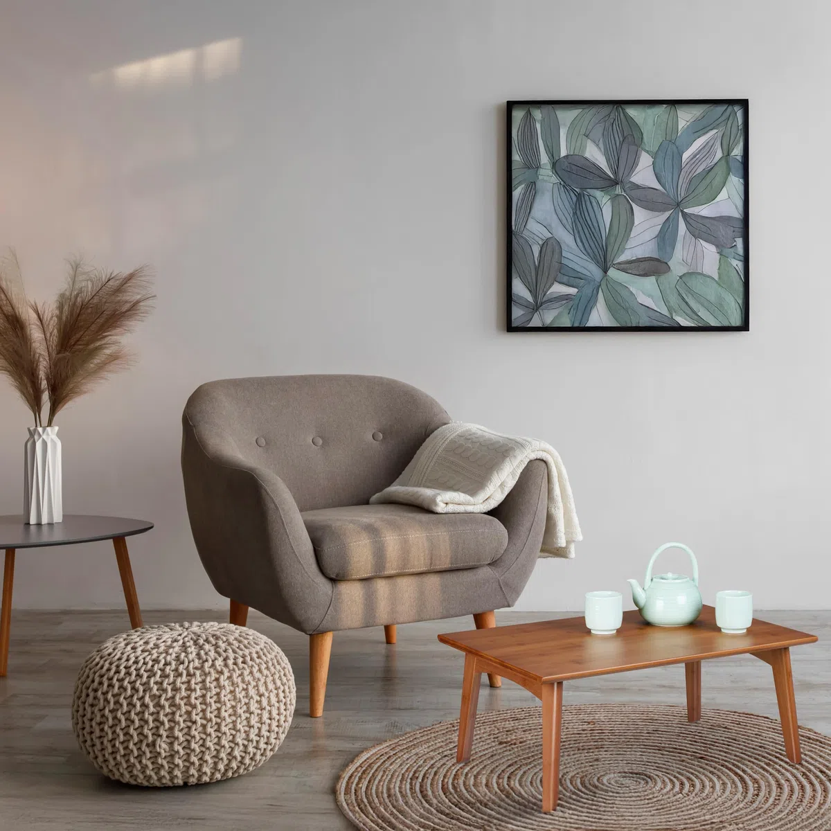 Relaxdays Mesa de Centro, Plegable, Mesita Salón, Efecto Madera Nogal, 25 x 60 x 40 cm, de Bambú, Mesilla Baja, Marrón