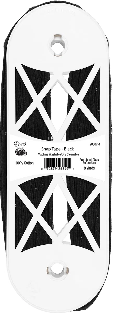 Dritz - Cinta de presión de 0,75 x 8 m, Color Negro