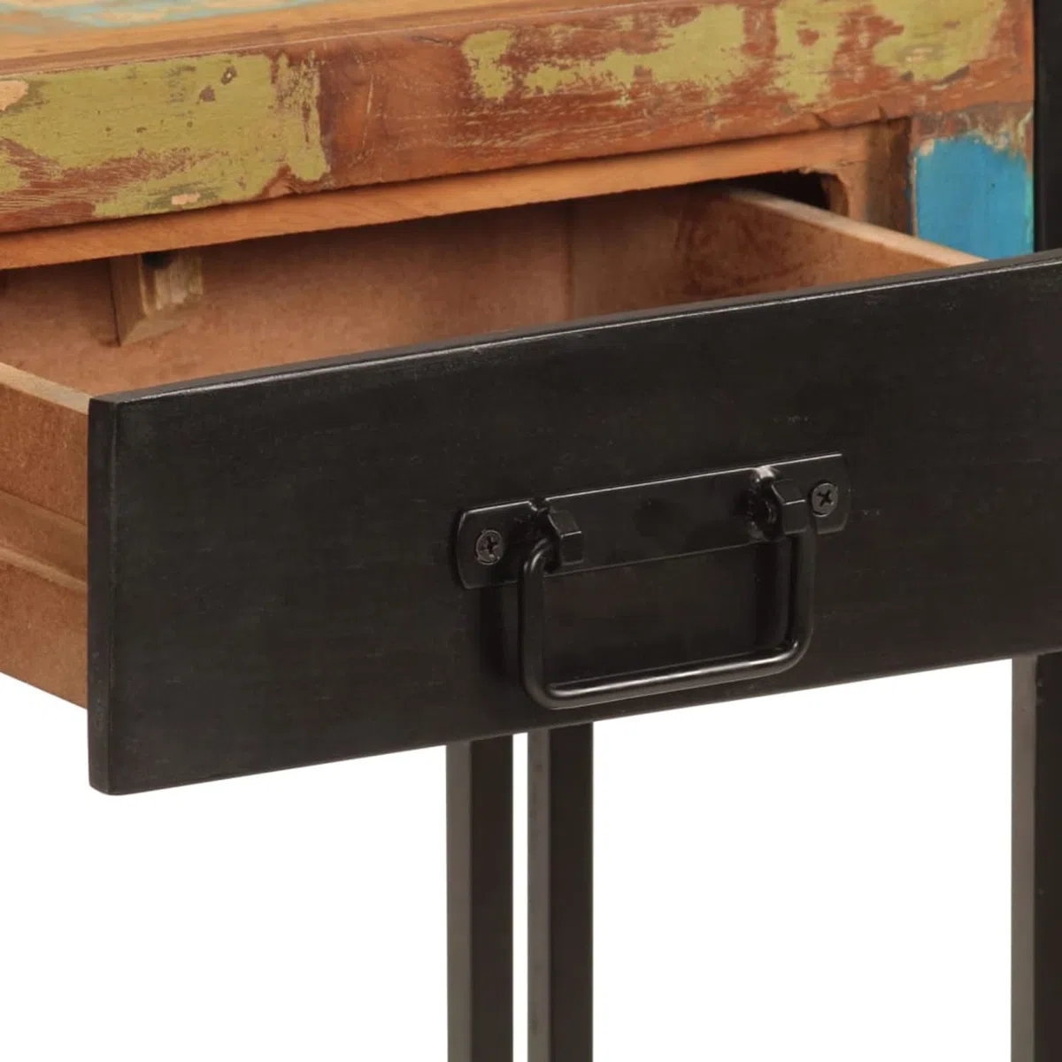 Homgoday Mesa Consola Madera Maciza reciclada 110x30x76 cm Mesas auxiliares de salón,Mesa Consola Recibidor Mueble de Entrada Estrecha Clásica