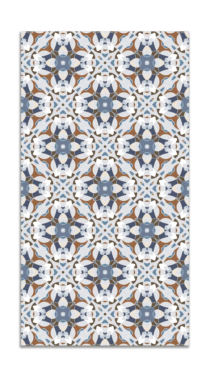 Panorama Alfombra Vinílica Cocina Baño - Modelo Baldosa Modelo Oriental Azul 140x200 cm - Varios tamaños - Decoración Hogar