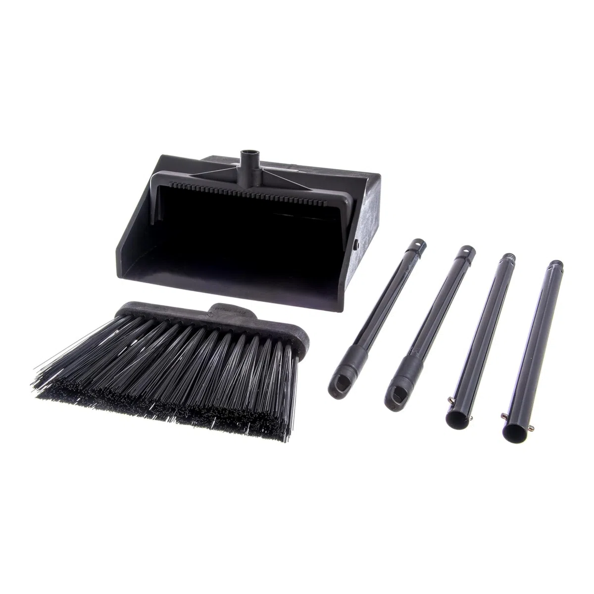 Carlisle FoodService Products Set de Recogedor Vertical Duo-Pan y Escoba, Herramientas de Limpieza Esenciales para Uso Doméstico y Comercial, Mango de 91 cm, 1 Unidad, Negro