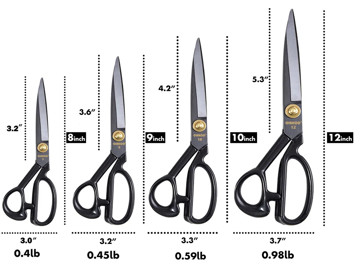 CINKCO® Tijeras de costura profesionales de 12 pulgadas, resistentes, 65 Mn, de aleación de acero forjado, tijeras de alta calidad, para el hogar y la oficina, ultra afiladas para cortar tela de cuero
