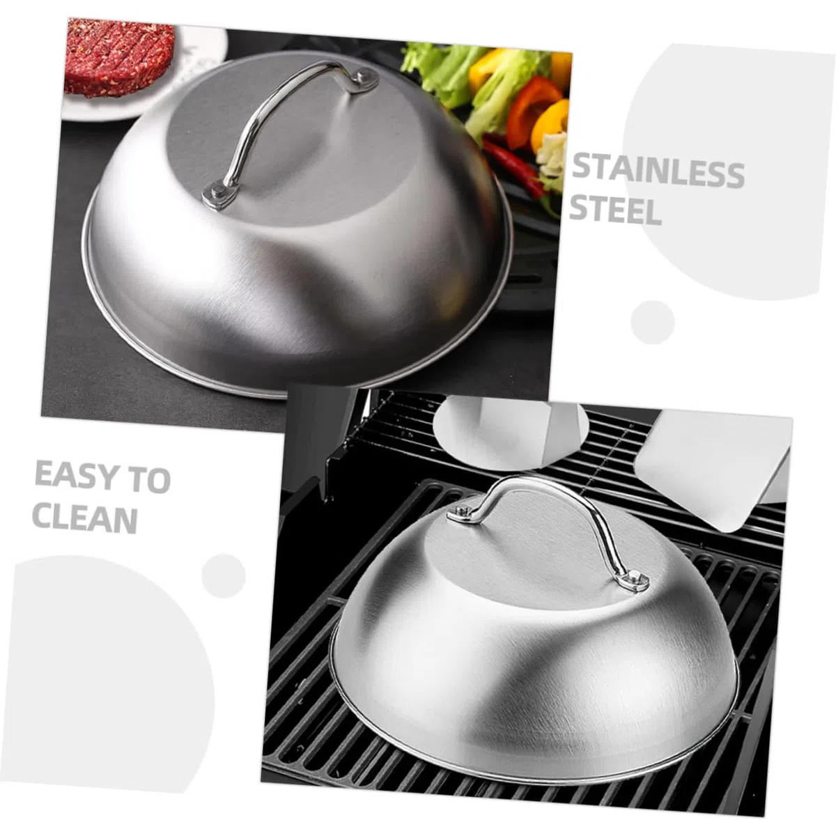 Cabilock Prensa Duradera Acero Inoxidable de Resistente Hamburguesas Tapa y Antiadherente con Herramienta Hacer Filetes para Cocina DIY